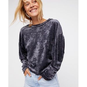 Free People Milan velvet long sleeve top